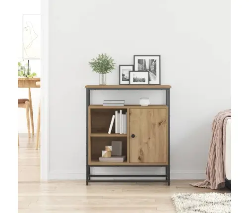 Sānu Galds Artisan Oak 69X35X80 Cm Inženierijas Koks Un Tērauds Vidaxl