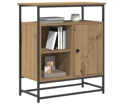 Sānu Galds Artisan Oak 69X35X80 Cm Inženierijas Koks Un Tērauds Vidaxl