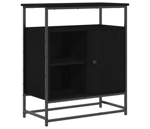 Bufete Melns Ozols 69X35X80 Cm Inženierijas Koks Un Tērauds Vidaxl