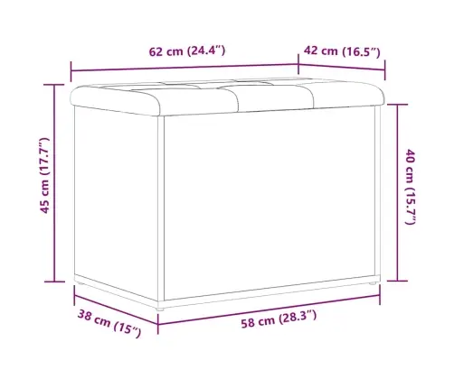 Glabāšanas Sola Melna Ozola 60X40X45 Cm Inženierijas Koks Vidaxl