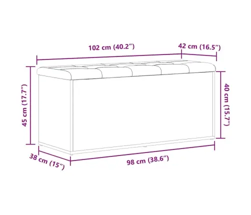 Glabāšanas Soliņš Melna Ozola Krāsa 100X40X45 Cm Inženierijas Koks Vidaxl