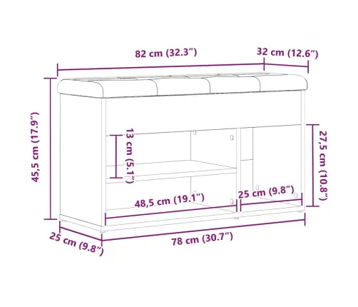 Uzglabāšanas Sola Melna Ozola 80X30X45 Cm Inženierēs Koks Vidaxl