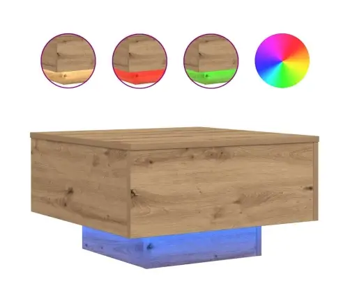 Kafijas Galds Ar Led Gaismām, Mākslas Ozols 55X55X31 Cm Vidaxl Kafijas Galds Ar Led Gaismām, Mākslas Ozols 55X55X31 Cm Vidaxl