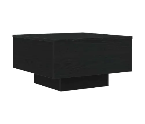 Kafijas Galds Ar Led Gaismām Melns Ozols 55X55X31 Cm Vidaxl