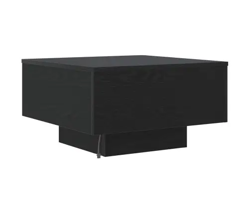 Kafijas Galds Ar Led Gaismām Melns Ozols 55X55X31 Cm Vidaxl