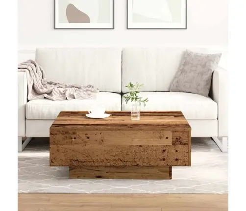 Kafijas Galdiņš No Veca Koka 80X80X31 Cm, Inženieru Koks Vidaxl