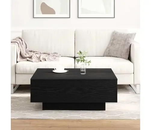 Kohvilaud Must Tamm 80 X 80 X 31 Cm Tehispuit