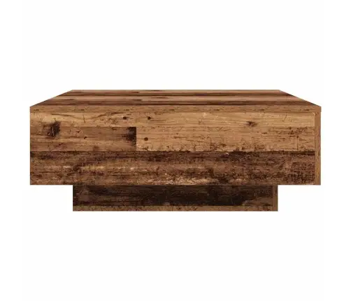 Kafijas Galds Ar Led Gaismām Vecs Koks 80X80X31 Cm Vidaxl