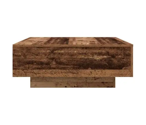 Kafijas Galds Ar Led Gaismām Vecs Koks 80X80X31 Cm Vidaxl