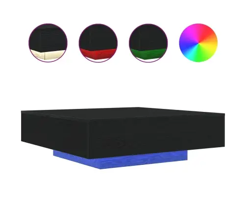 Kohvilaud Must Tamm 100 X 100 X 31 Cm Tehispuit