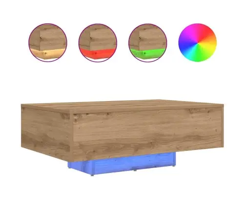 Kafijas Galdiņš Ar Led Gaismām Artisan Ozols 85X55X31 Cm Vidaxl Kafijas Galdiņš Ar Led Gaismām Artisan Ozols 85X55X31 Cm Vidaxl