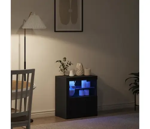 Kõide Led -Ribatuledega Must 60.5 X 37 X 67 Cm Tehispuit Kõide Led -Ribatuledega Must 60.5 X 37 X 67 Cm Tehispuit