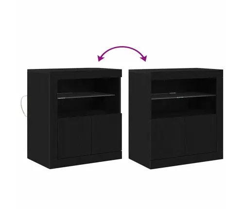 Kõide Led -Ribatuledega Must 60.5 X 37 X 67 Cm Tehispuit Kõide Led -Ribatuledega Must 60.5 X 37 X 67 Cm Tehispuit