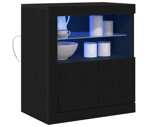 Kõide Led -Ribatuledega Must 60.5 X 37 X 67 Cm Tehispuit Kõide Led -Ribatuledega Must 60.5 X 37 X 67 Cm Tehispuit