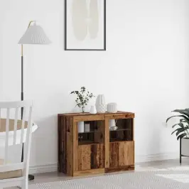 Led Sānu Galds 2 Pcs Vecs Koks 41 X 37 X 67 Cm Vidaxl