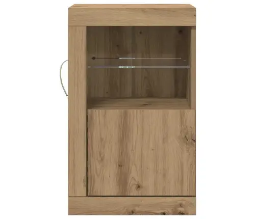 Sānu Skapji Ar Led Gaismām 2 Gab. Mākslinieciskā Ozola 41X37X67 Cm Vidaxl