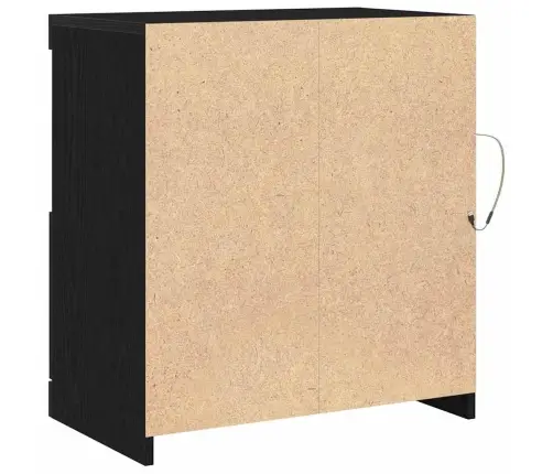 Led Bufetas Juoda 60,5 X 37 X 67 Cm Apdirbta Mediena