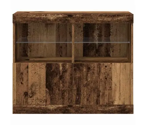 Bufete Ar Led Gaismām Vecais Koks 81X37X67 Cm Vidaxl