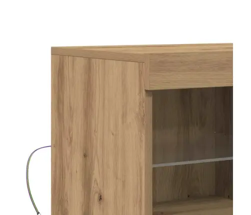 Bufete Ar Led Gaismām Artisan Ozols 81X37X67 Cm Vidaxl