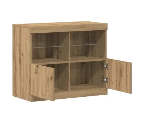 Bufete Ar Led Gaismām Artisan Ozols 81X37X67 Cm Vidaxl