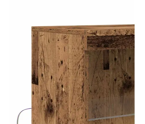 Sideboard Ar Led Gaismām Vecs Koks 60X37X100 Cm Vidaxl