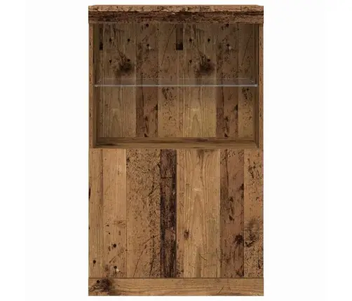 Sideboard Ar Led Gaismām Vecs Koks 60X37X100 Cm Vidaxl