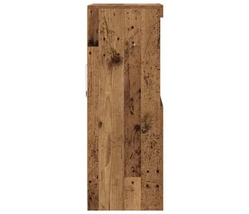 Sideboard Ar Led Gaismām Vecs Koks 60X37X100 Cm Vidaxl