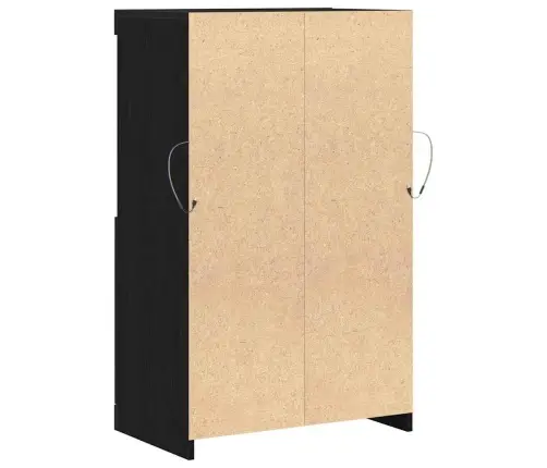 Led Bufetas Juoda 60 X 37 X 100 Cm Apdirbta Mediena