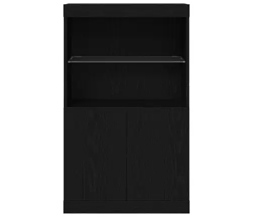 Led Bufetas Juoda 60 X 37 X 100 Cm Apdirbta Mediena