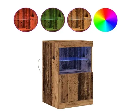 Kõide Led -Ribatuledega Vana Puit 41 X 37 X 67 Cm Tehispuit