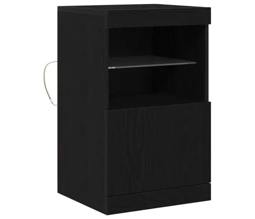 Kõide Led -Ribatuledega Must Tamm 41 X 37 X 67 Cm Tehispuit