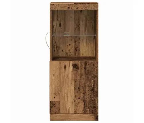 Sānu Galds Ar Led Apgaismojumu Vecā Koka 41X37X100 Cm Vidaxl