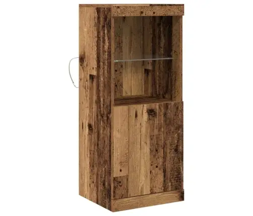 Sānu Galds Ar Led Apgaismojumu Vecā Koka 41X37X100 Cm Vidaxl