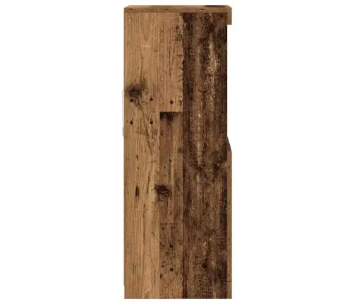 Sānu Galds Ar Led Apgaismojumu Vecā Koka 41X37X100 Cm Vidaxl