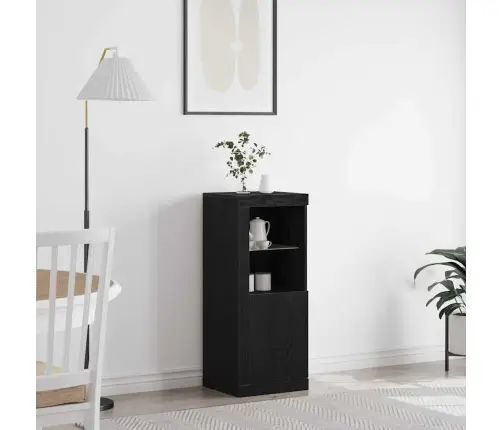 Bufete Ar Led Gaismām Melna Ozola 41X37X100 Cm Vidaxl