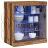 Sānu Galds Ar Led Gaismām Vecs Koks 60,5X37X67 Cm Vidaxl