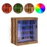 Sānu Galds Ar Led Gaismām Vecs Koks 60,5X37X67 Cm Vidaxl