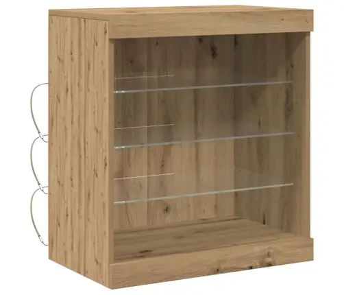 Bufete Ar Led Apgaismojumu, Rūpnieciskā Ozola, 60,5X37X67 Cm Vidaxl