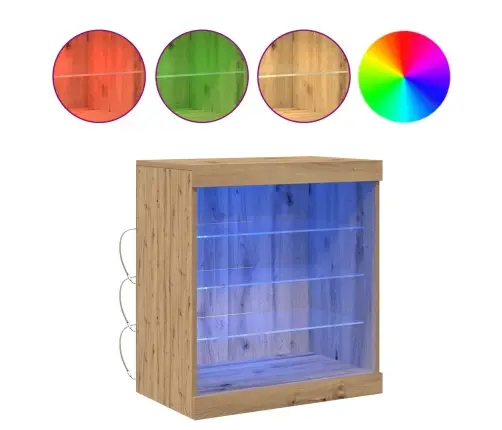 Bufete Ar Led Apgaismojumu, Rūpnieciskā Ozola, 60,5X37X67 Cm Vidaxl