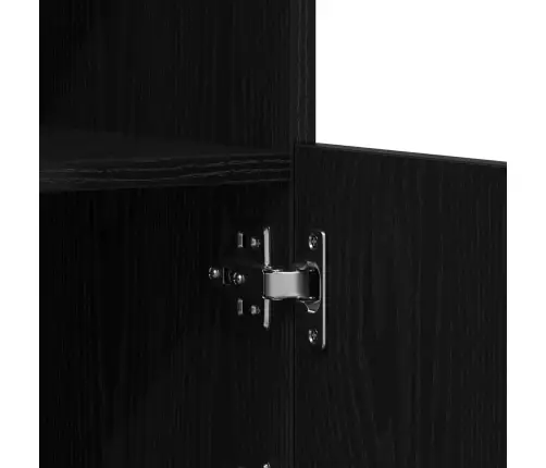 Bufete Ar Led Gaismām Melns Ozols 60,5X37X67 Cm Vidaxl