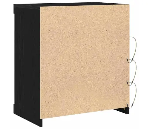 Bufete Ar Led Gaismām Melns Ozols 60,5X37X67 Cm Vidaxl