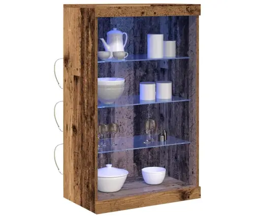 Sideboard Ar Led Gaismām Vecs Koks 60,5X37X100 Cm Vidaxl Sideboard Ar Led Gaismām Vecs Koks 60,5X37X100 Cm Vidaxl