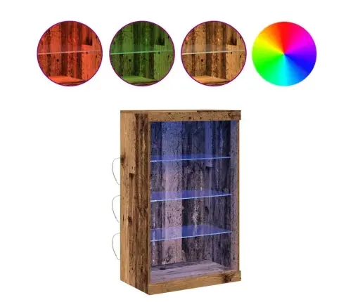 Sideboard Ar Led Gaismām Vecs Koks 60,5X37X100 Cm Vidaxl Sideboard Ar Led Gaismām Vecs Koks 60,5X37X100 Cm Vidaxl