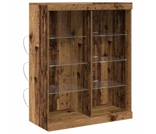 Bufete Ar Led Gaismām Vecs Koks 41X37X100 Cm Vidaxl