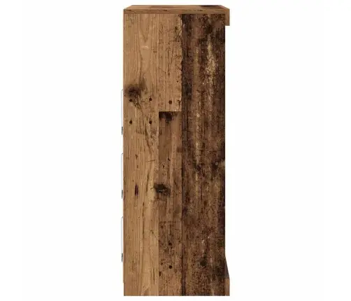 Bufete Ar Led Gaismām Vecs Koks 41X37X100 Cm Vidaxl