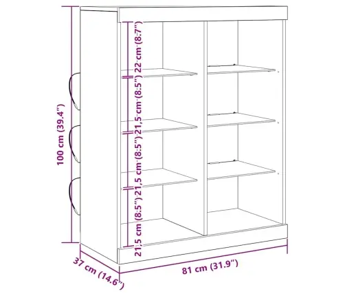 Malas Ar Led Gaismām, Koka Ozola, 41X37X100 Cm Vidaxl Malas Ar Led Gaismām, Koka Ozola, 41X37X100 Cm Vidaxl