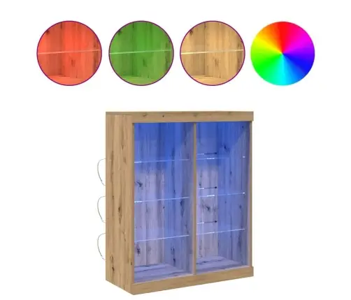 Malas Ar Led Gaismām, Koka Ozola, 41X37X100 Cm Vidaxl Malas Ar Led Gaismām, Koka Ozola, 41X37X100 Cm Vidaxl