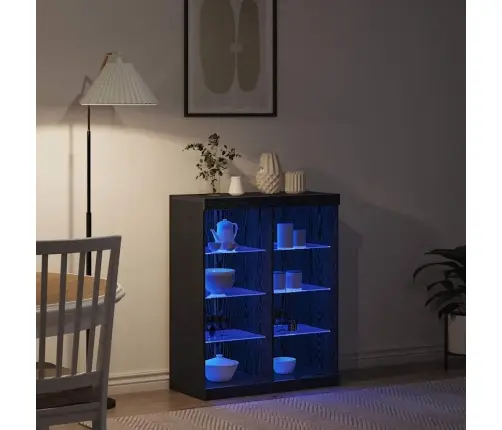 Led Kummuti Must Tamm 41 X 37 X 100 Cm Tehispuit