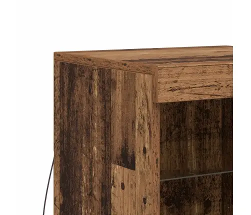 Bufete Ar Led Gaismām Vecs Koks 41X37X67 Cm Vidaxl