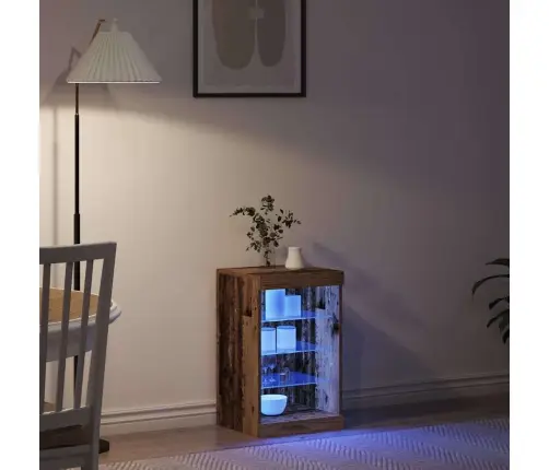Bufete Ar Led Gaismām Vecs Koks 41X37X67 Cm Vidaxl Bufete Ar Led Gaismām Vecs Koks 41X37X67 Cm Vidaxl